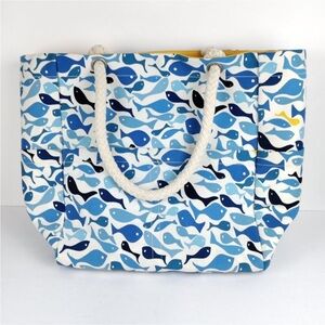 Pottery Barn Large Boat Tote Fish Rope Handles